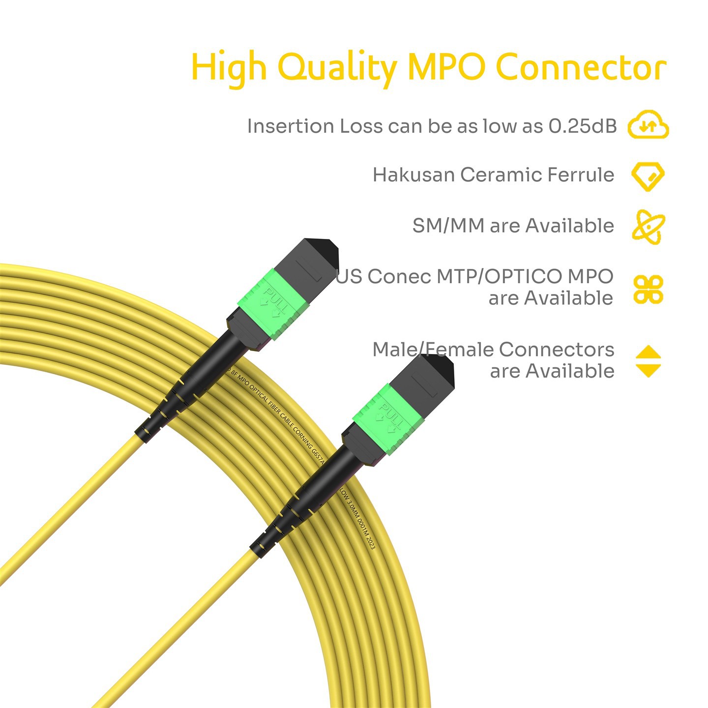 8F MPO-MPO Female Trunk Cable OS2 8F MPO-MPO Female Trunk Cable OS2