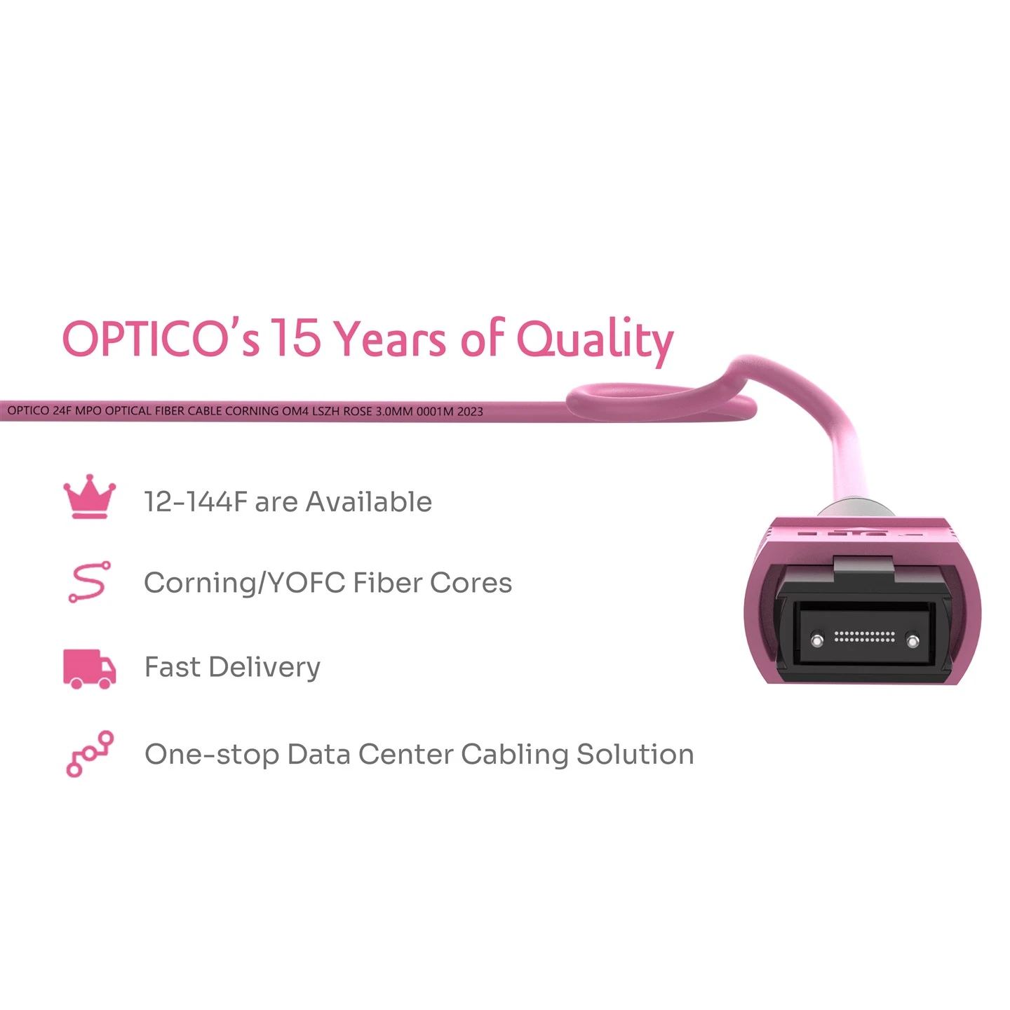 MPO-LC Multimode OM4 Fanout Fiber Optic Patch Cable 5 Meters