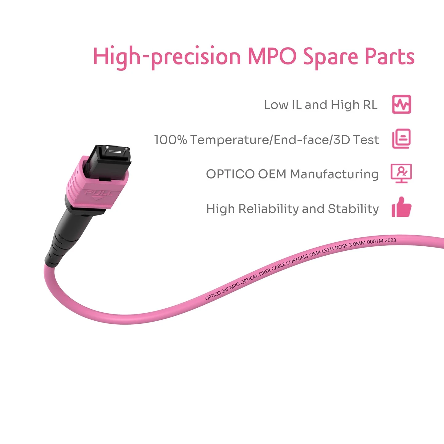MPO-LC Multimode OM4 Fanout Fiber Optic Patch Cable 5 Meters