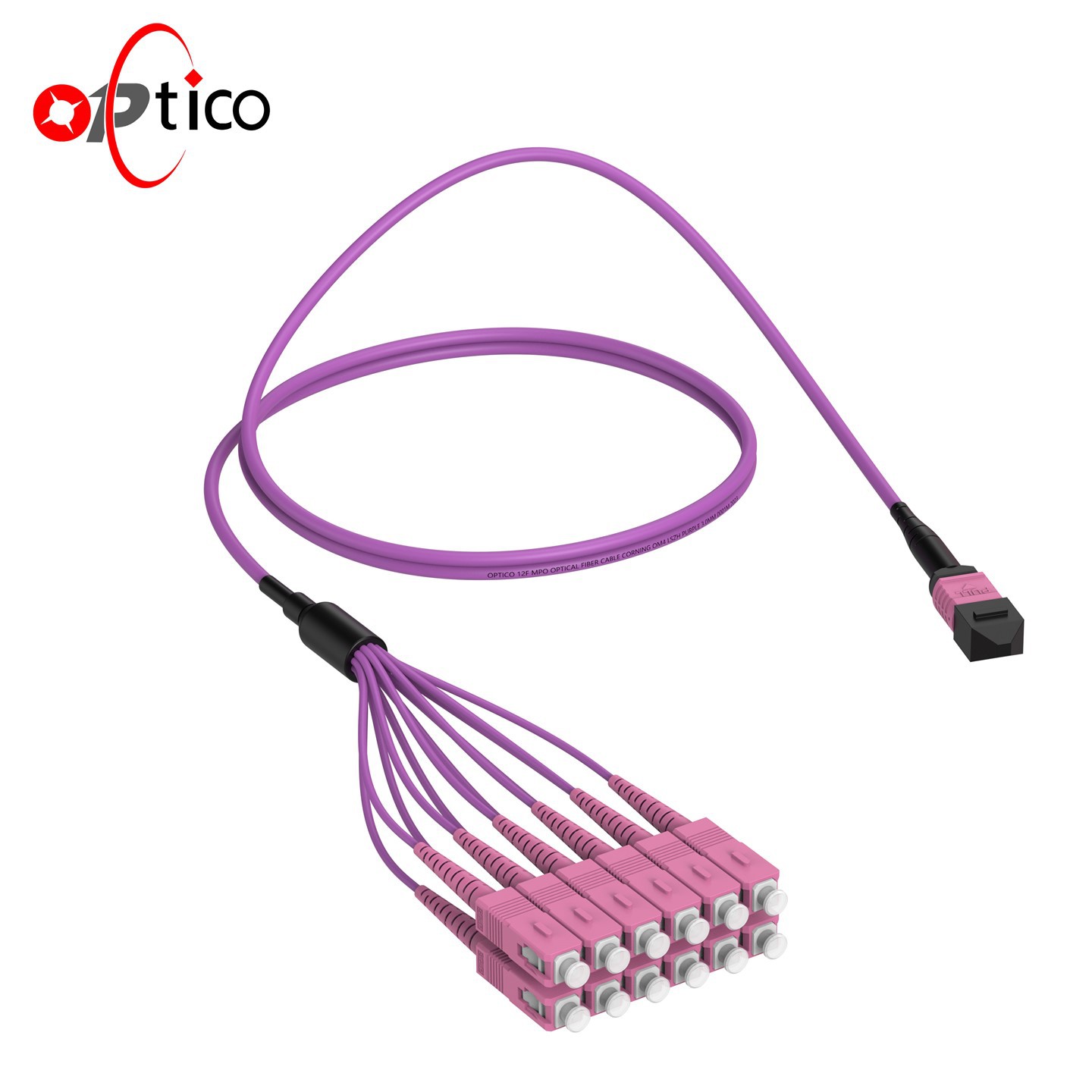 MPO MTP-12XSC Kabel Cawangan Serat OM4